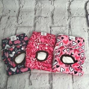 CuteBone Dog Diapers Washable Medium 3 Pack Reusable Doggie Diapers